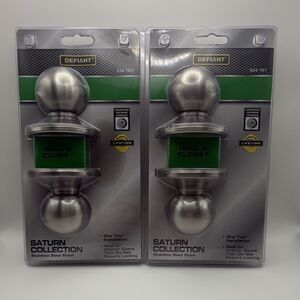 2-Pack Defiant Hall Closet No Lock Interior Door Knob 534-767 Stainless Steel
